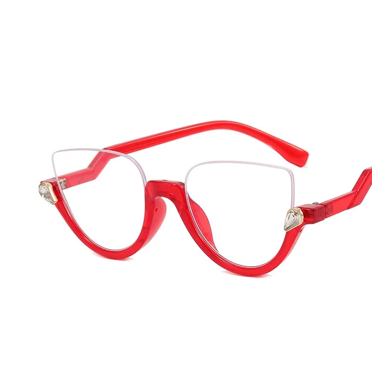 thumbnail image 1 of Gafas de lectura tipo ojo de gato de medio marco para mujer, gafas graduadas con luz azul, lupa óptica para miopía, 1 of 5