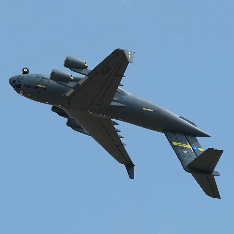 XFly C-17 수송기 40mm 4 엔진 전기 고정익 RC 항공기 모델 (성인 항공 애호가 및 취미가 있는 사람들을 위한)