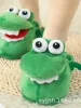 Man Women Slipper 2022 Winter Mouth Opening Home Slipper Shoes Crocodile Slippers Cute Spoof Cotton Animal Shoes 5