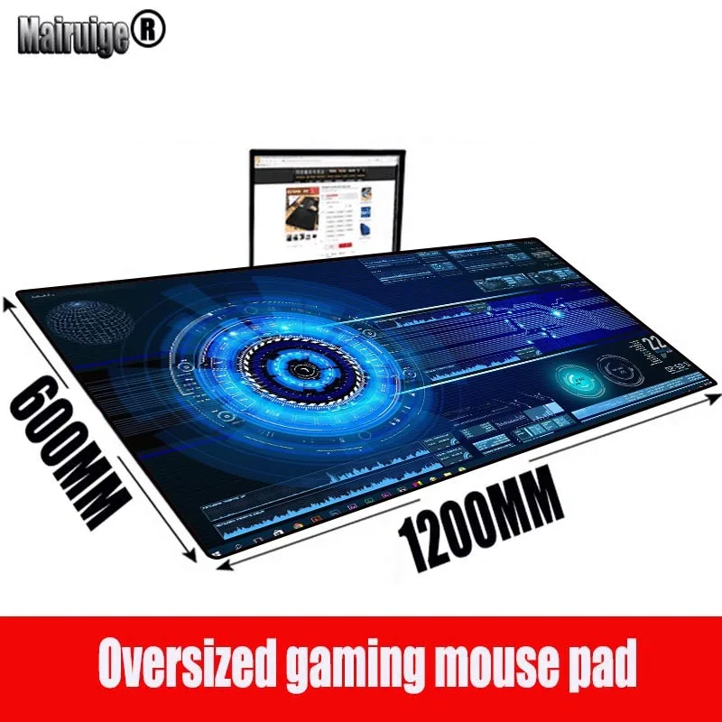 

MRGBEST Abstract Radio Large Gaming Mouse Pad PC Computer Gamer Mousepad Desk Mat Locking Edge for CS GO LOL Dota 1200X600X3MM