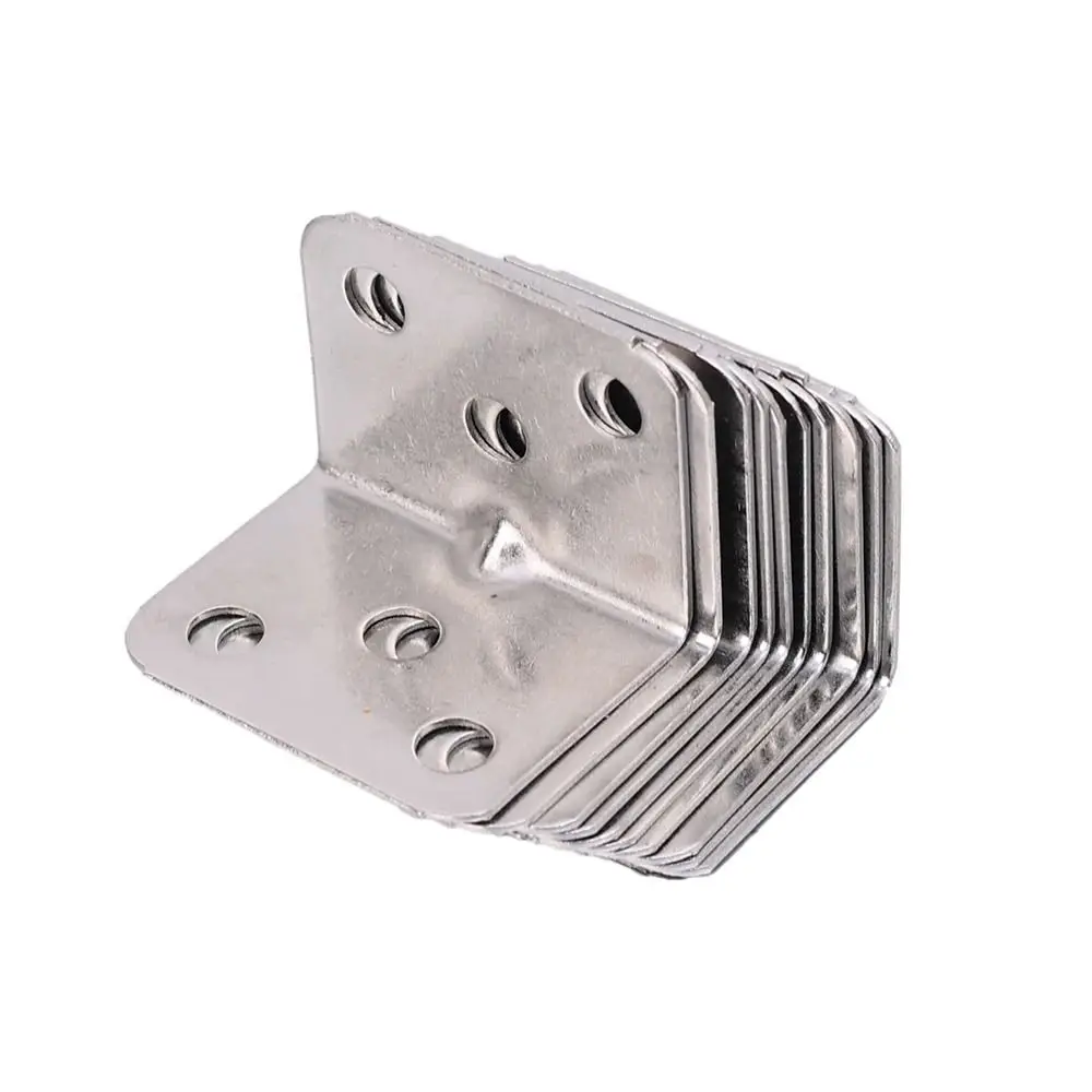 Description Picture 6 of item10Pcs Furniture Cabinet Partition Corner Brackets Home Connector Tools Fastener Hardware Corner Braces Stainless Steel
