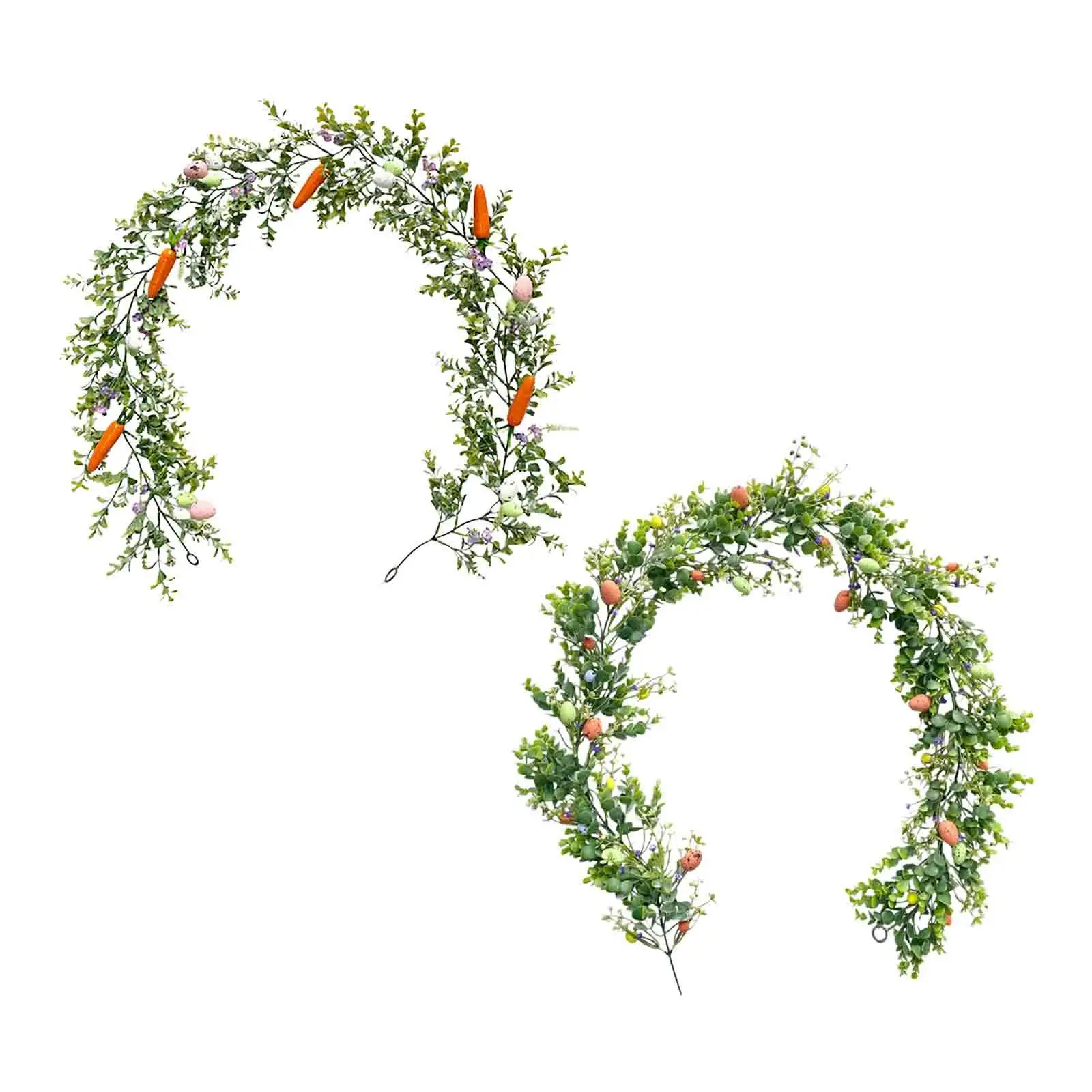 Easter Garland Ornament Hanging Green Leaves Greenery Garland Seasonal Decoration for Patio Holiday Mantel Garden Indoor Outdoor