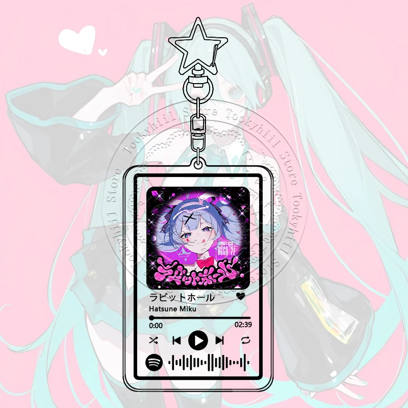 Hatsune Miku Music Keychain - Stylish Portable Pendant and Backpack Decor Accessories