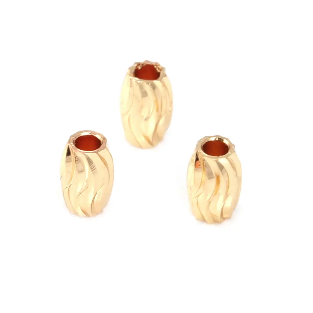 Cuentas de Brass Doradas de 18K Diseño Ovalado Cilíndrico Suministros para Hacer Joyería DIY - details 20