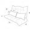 Outdoor Loveseat Cushions,5 Piece Wicker Chair Cushions Set,Tufted Cushons for Wicker Bench Patio Furniture,Floral 6