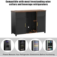 Large Coffee Bar Cabinet with Mini Fridge Wine Storage Buffet Sideboard Table for Home Fluted Design Kitchen Storage Organizer 3