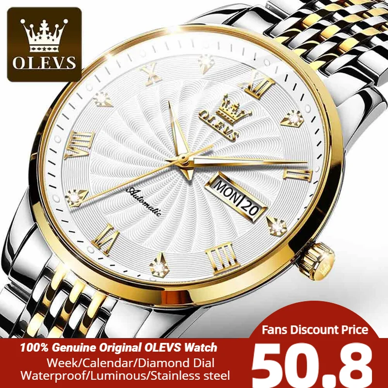 OLEVS Men Mechanical Watch Automatic Watch Sport Stainless Steel Waterproof Men relogio masculino mechanical watch