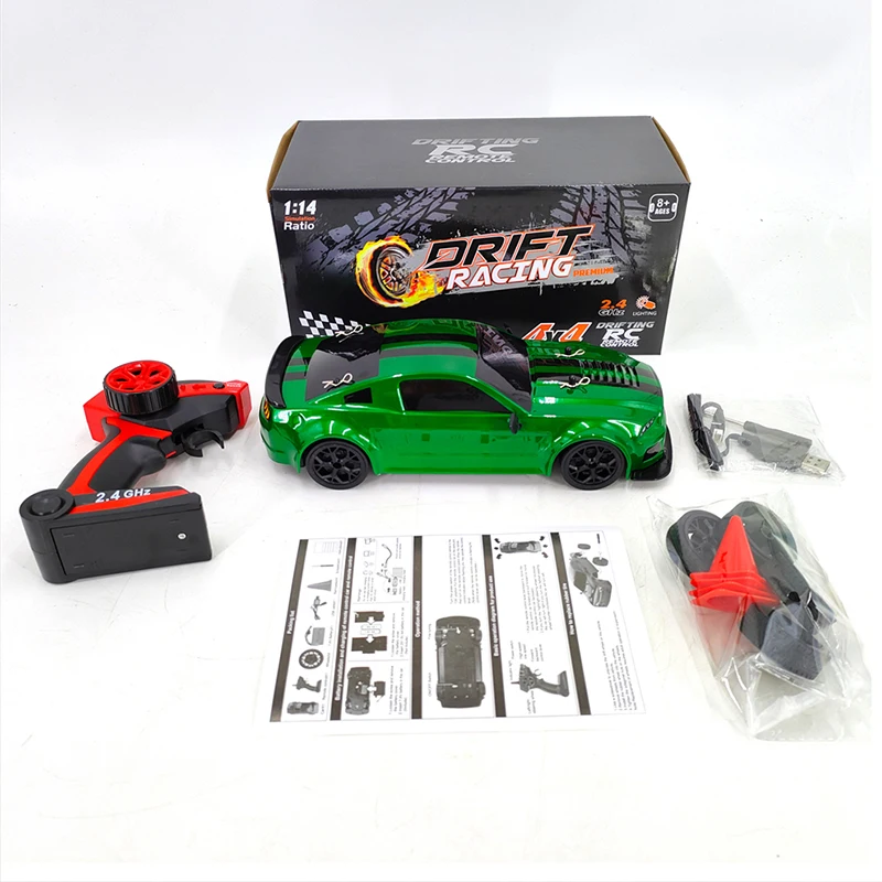 THE LINK RC Drift Car, 1:14 Mustang Remote Control Car 4WD Drift GT RC Cars Vehicle High Speed Racing RC Drifting Car Toys Boys 3