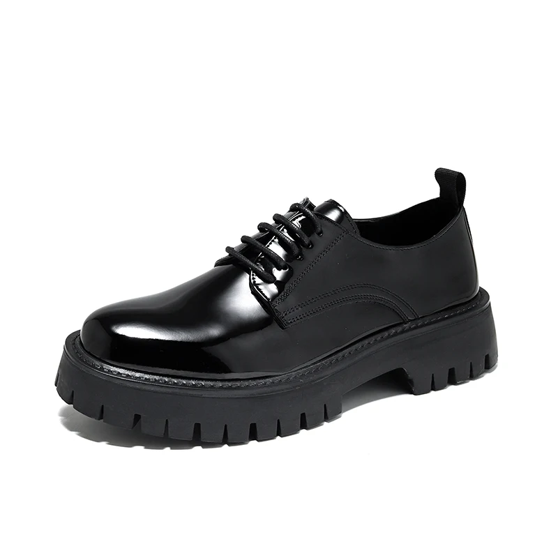Men's Genuine Leather Shoes British Style Thick Sole Business Office Leather Shoes Banquet Wedding Outdoor Commuting Versatile