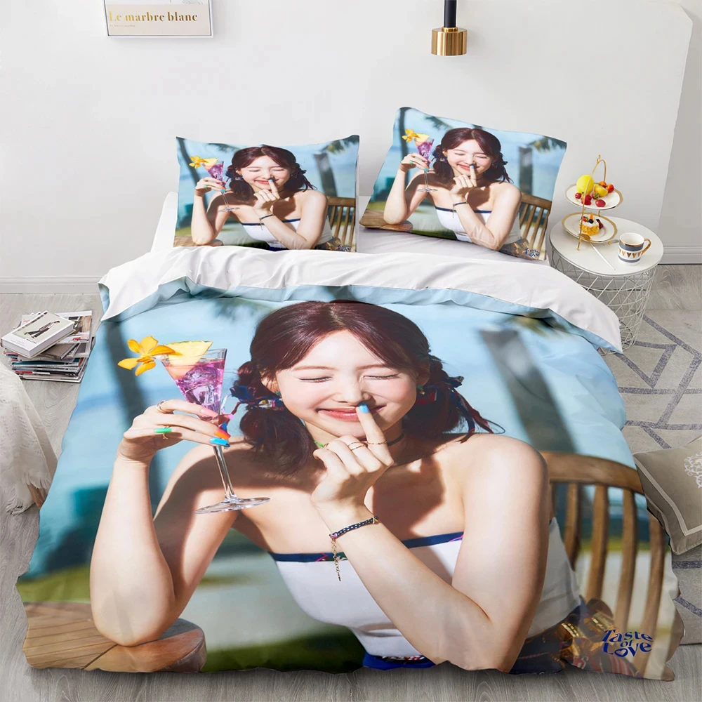 3D Print Kpop Girl Group Twice Nayeon Bedding Set Duvet Cover Bed Set Quilt Cover Pillowcase Comforter king Queen Size Boy Adult 6