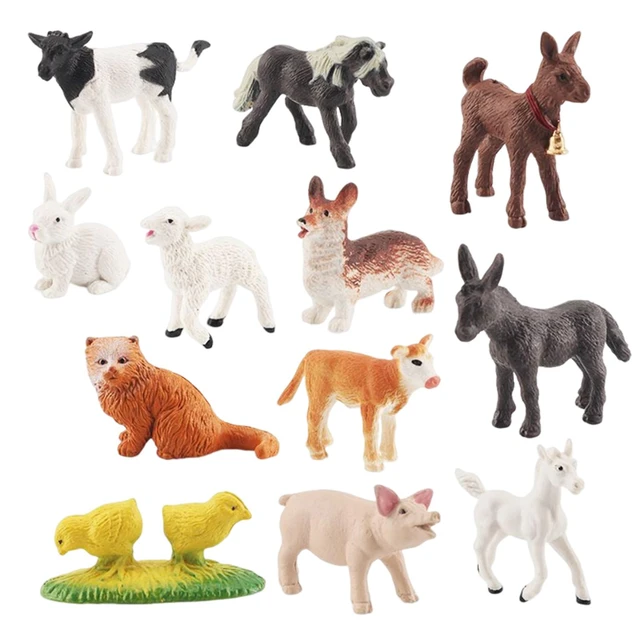 Animaux De La Ferme Jouets Statues Valeur Éducative 12 Pcs Décorations  Figure