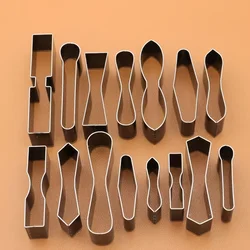 15 - Piece DIY Handmade Leather Tail Punching Kit for Crafting Irregular Flower Designs (B021)