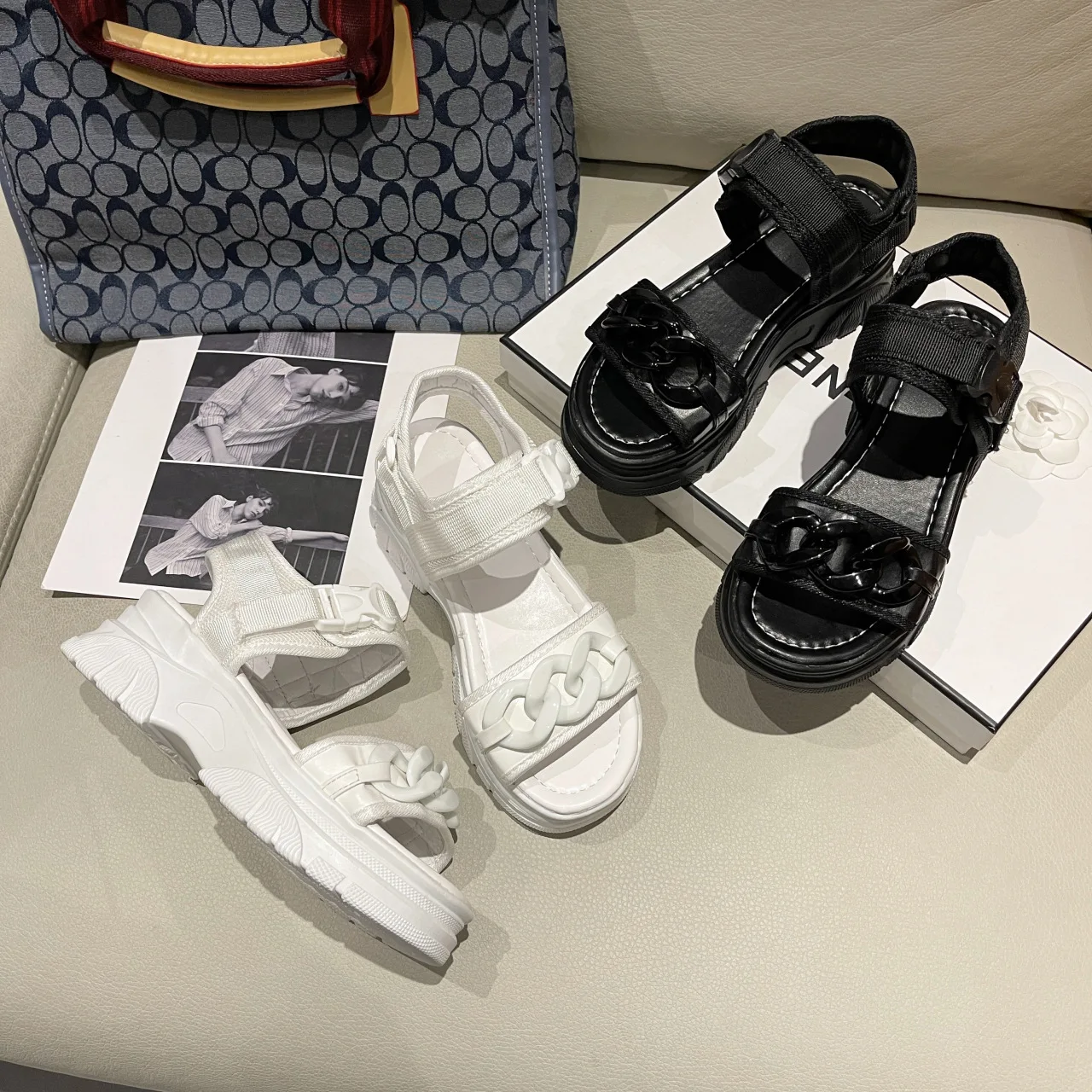 Platform Sandals Women Wedges High Heels Shoes Women Buckle Leather Summer Zapatos Mujer Wedges Beach Woman Sandals