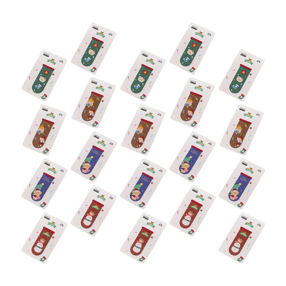 

20 Pcs Christmas Magnetic Bookmarks for Kids Paper Reading Supplies Office Child The Gift