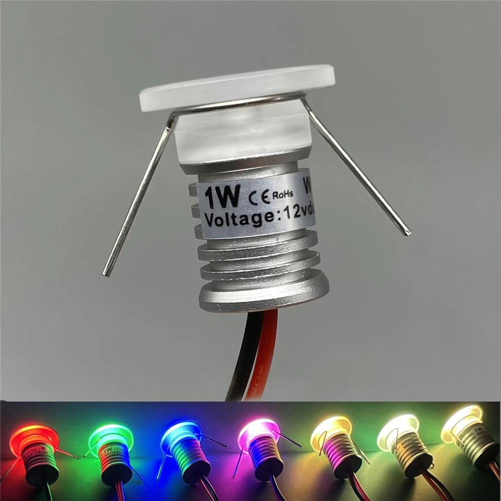 Mini Led Spot Light 1W Ceiling Spotlight Acrylic Dimmable 12V for home stair celing cabinet Bar Car display DIY Lighting
