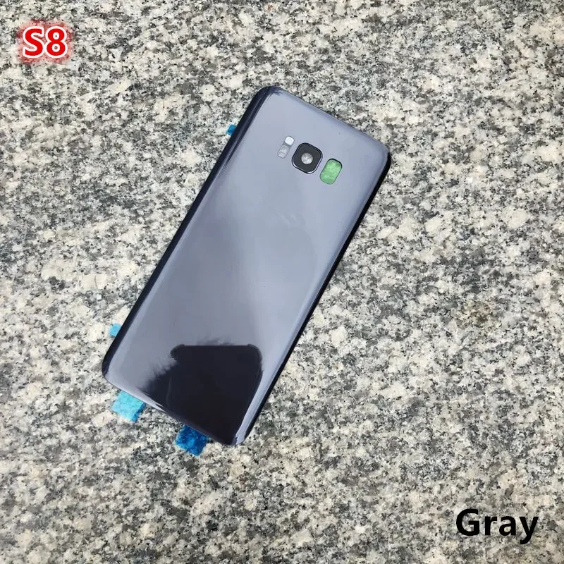 삼성 갤럭시 S8 G950 5.8인치 유리 배터리 백 커버 수리 교체 도어 후면 케이스 + 카메라 렌즈용 S8 하우징