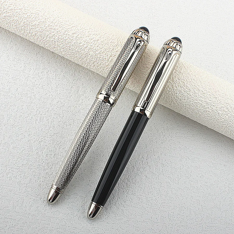 Silver And Black Rollerball Ink Pen Set For Office Writing_voghion.com