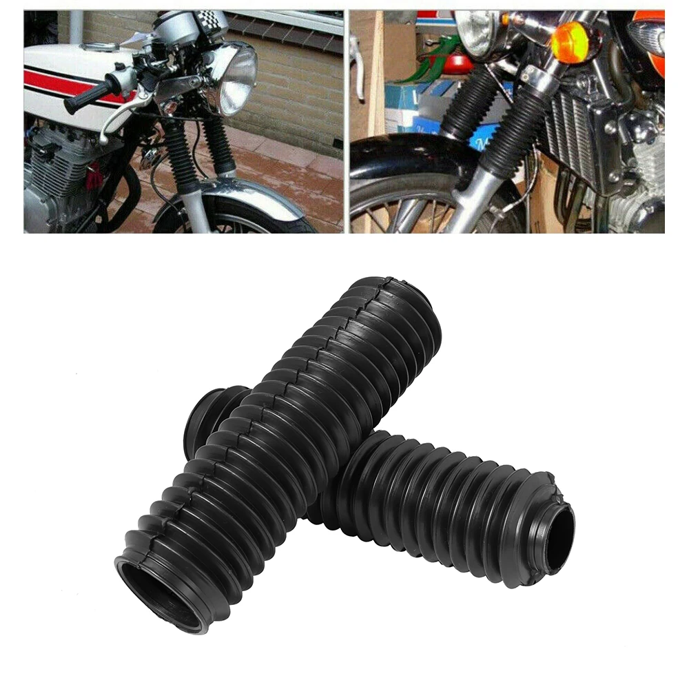 

2X Motorcycle Rubber Gaiters Boots Universal Motorbike Front Fork Shock Absorber Dust Cover Black For Honda Rebel CMX 500 300