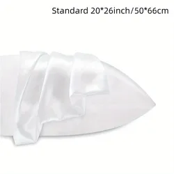 Luxurious Natural Mulberry Silk Pillowcase - Standard Size - 50x66CM (WHITE)