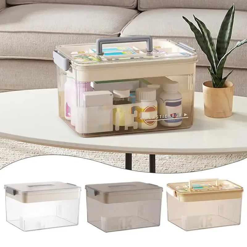 

Portable Medicine Cabinet Large Capacity Medicine Organizer Case Trasparent Pill Storage Box For Home Offices