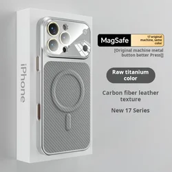 Magsafe Carbon Fiber Magnetic Phone Case with Wireless Charging and Glass Lens Protection - iPhone 15 (Gray)