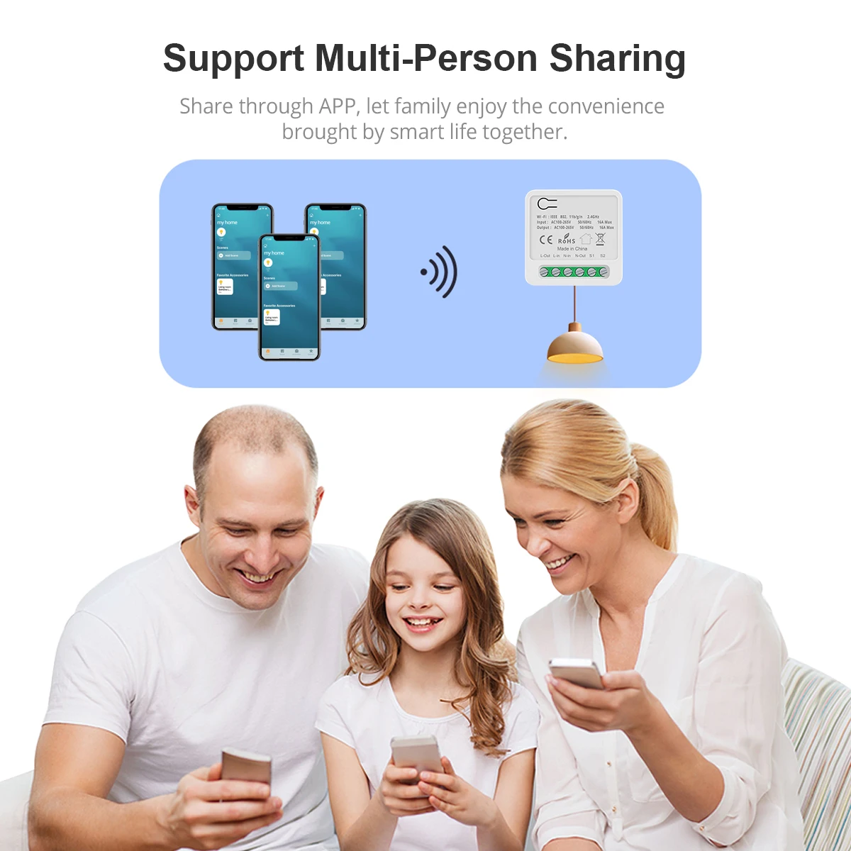 16A Apple Homekit Smart WiFi Switch 2-way Control Switch Mini Smart Breaker Siri Voice Control Work with Alexa Google Home