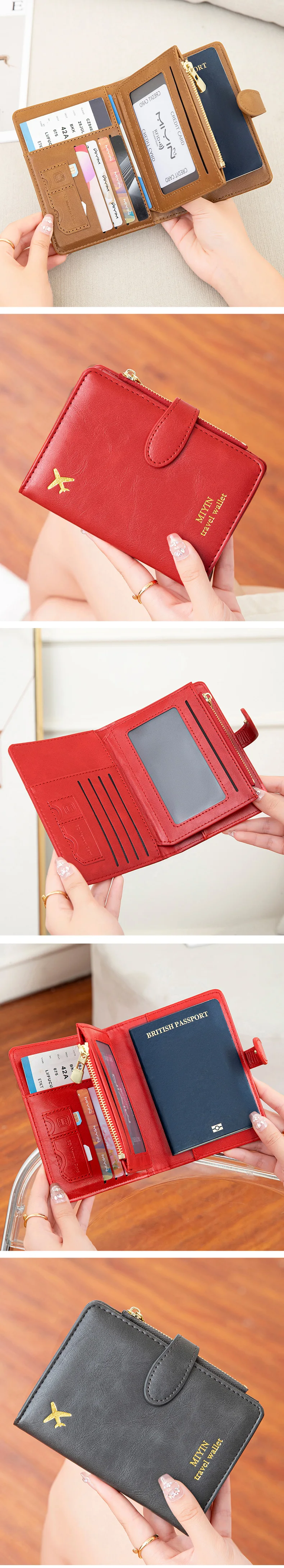 Reisepasshülle mit Flugzeugmuster, multifunktional, für Ausweis, Bankkarte, RFID, Reisepass-Clip, PU-Leder, Brieftaschenhülle, Reisezubehör – Detail 7