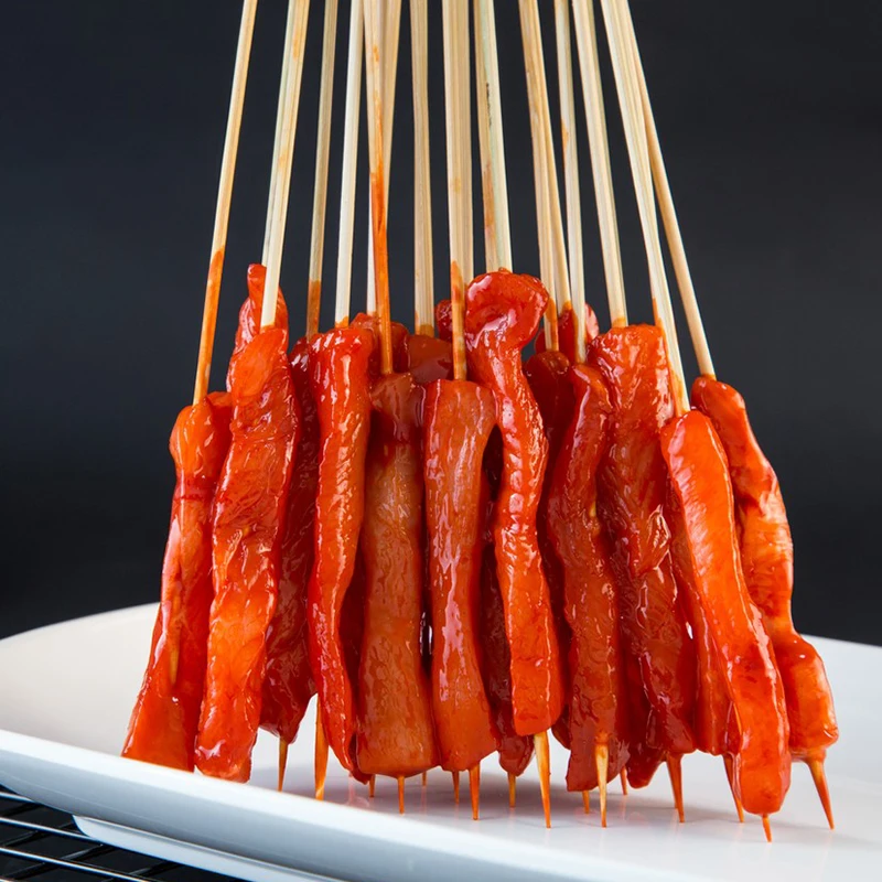 100pcs Barbecue Party Disposable Bamboo Wooden BBQ Skewers Food Bamboo Meat Tool Long Sticks Catering Grill Camping