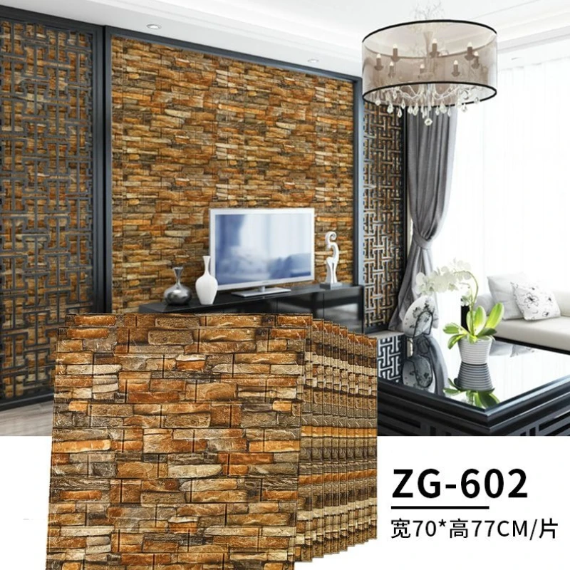 Self-adhesive Wall Stickers Coffee Houses Retro Brick Wall Decorations Waterproof Restaurant Renovation Wallpapers Foam Texture - 5