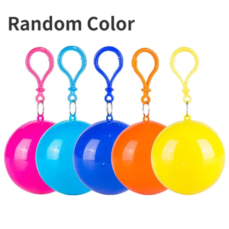 Raincoat Ball Disposable Rain Cover for Adults Waterproof Keyring Ball Hook Outdoor Emergency raincoat poncho