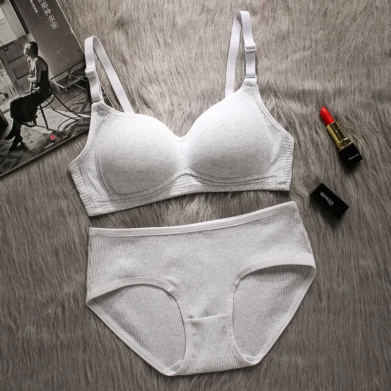 Conjunto lencería mujer bralette y braguita sin costuras sexy algodón_voghion.com