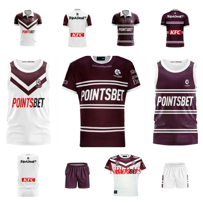 

Майка для регби Sea Eagles 2024, рубашка для регби для дома, шорты с австралийскими морскими орлами, трикотажные изделия
