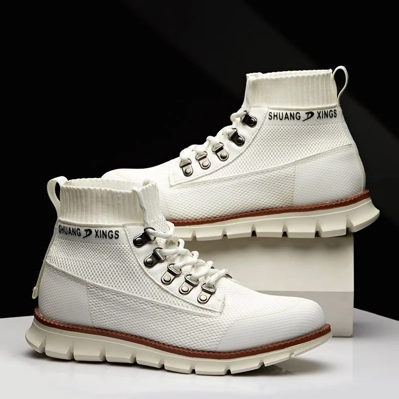 

Новые трендовые мужские рабочие ботинки, резиновая Уличная Повседневная обувь для мужчин, Нескользящие треккинговые ботинки, Мужская Высококачественная Спортивная повседневная обувь для мужчин