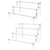 Acrylic Display Risers Clear 4 Tier Perfume Display Holder 30CM Toys Retail Display Rack Jewelry Rack for Decorating/Organizing 4