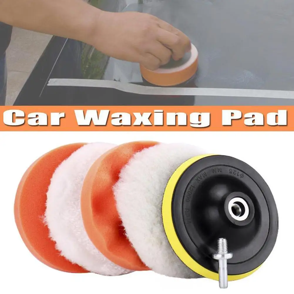 Car Polishing Pad Sponge Wool Polishing Disc Waxing 3"/4" 6PCS Car Styling Disc With Backplate Drill Adapter