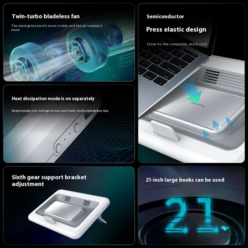 NEW Gaming Laptop Cooler With 2 Cooling Silent Fans Rapid Cooling Of Semiconductors Adjustable Notebook Cooler Stand