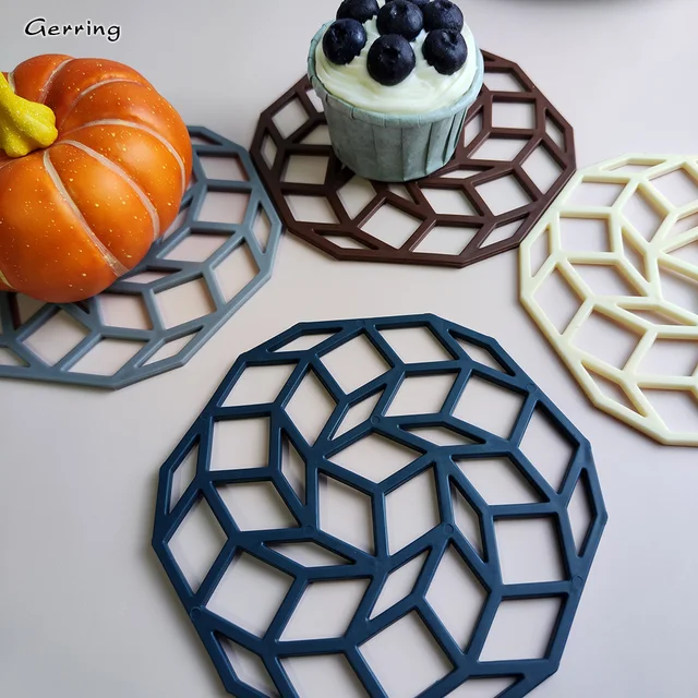 Gerring Konyha Szilikon Szőnyeg Északi Háztartási Teáscsésze Nem Csúszás Hőálló Tálalevelek Szemüvegek Műanyag Asztal Szőnyege - Image 4