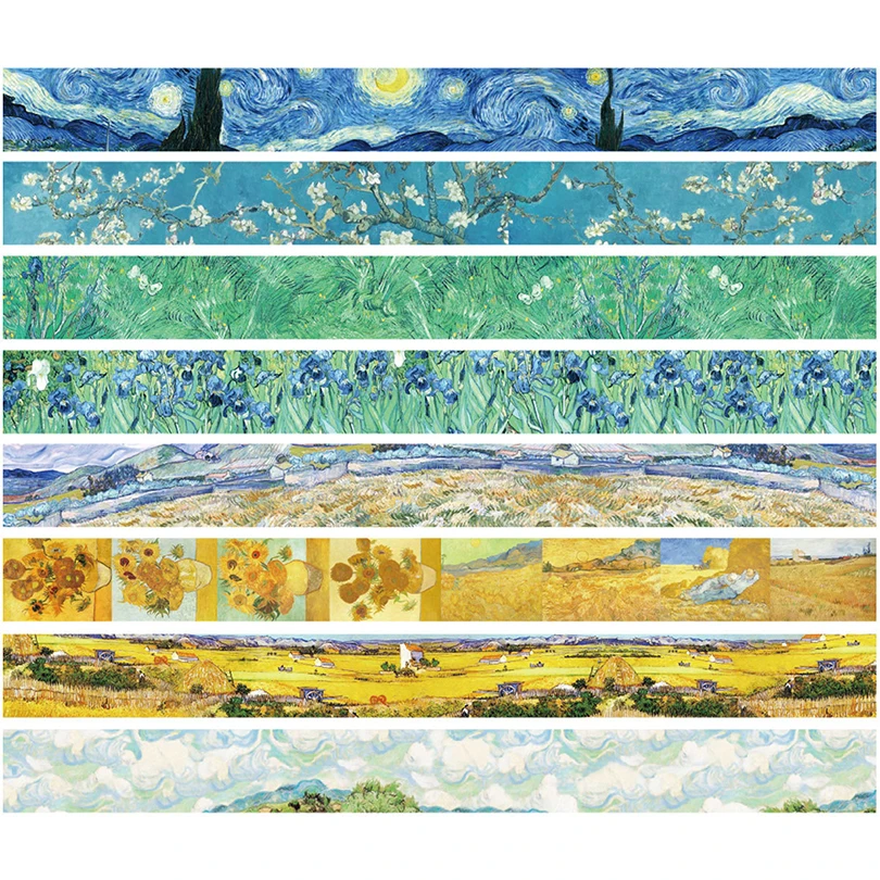 Retro Washi Tape Scrapbooking Supplies Washitape Oil Painting Style Decorative Adhesive Tape Journal Stationery Masking Tape 3