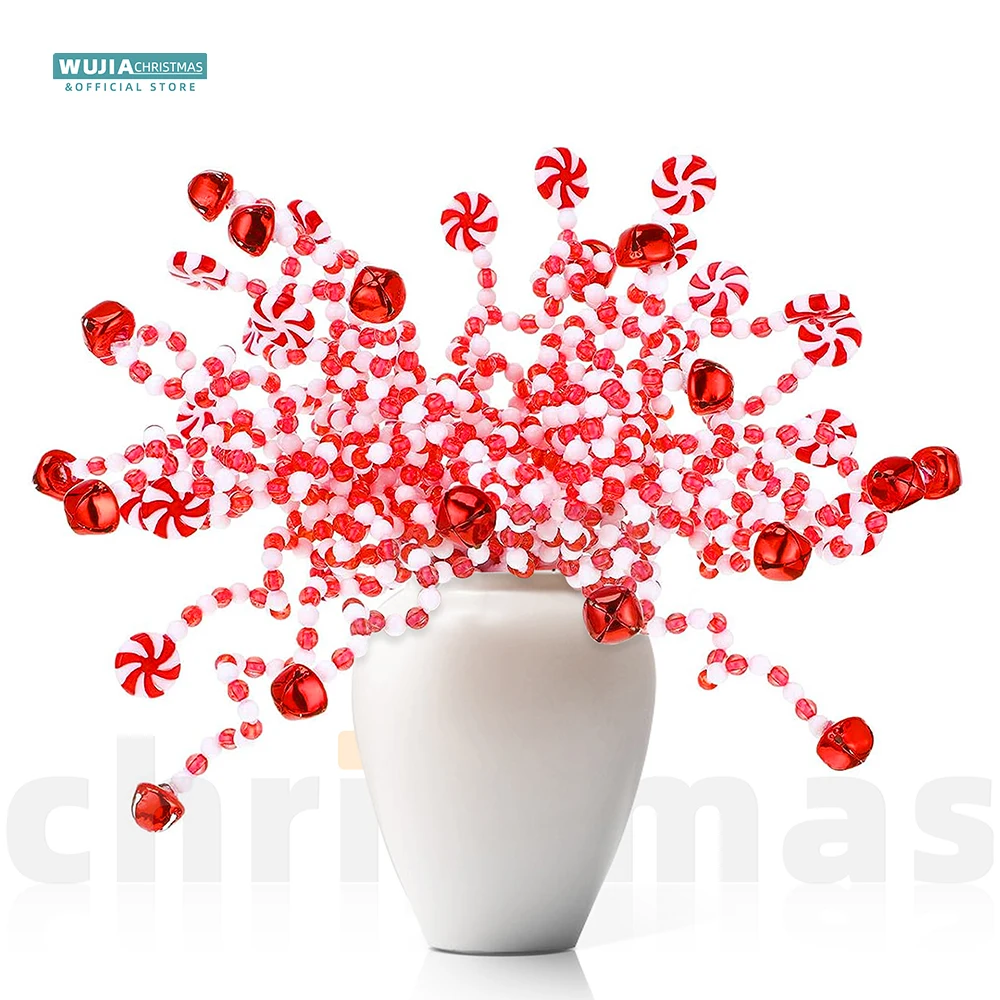 4pcs Candy Cane Christmas Decoration Bells Lollipop Pendants Tree Xmas Ornaments Noel Party Navidad Decor for Home New Year Gift