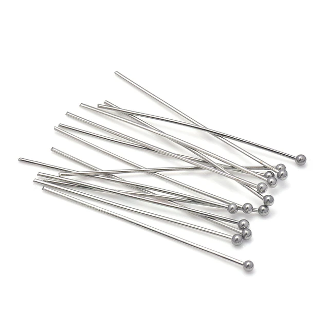 100pcs 316L Stainless Steel Flat Head Pin For Jewelry Making Supplies Ball  pins Jewelry Findings Headpins Eye Pins Accessories - AliExpress