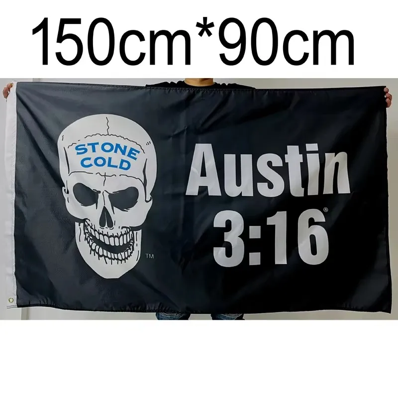 Steve Austin 3:16 skull Superstar Logo Flag WWF Texas Rattlesnake