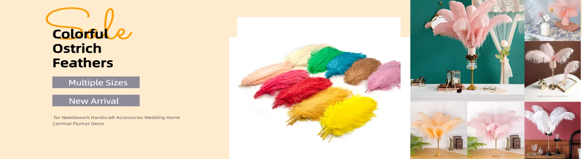 Description Picture 2 of item10Pcs Natural Pink Ostrich Feathers for Crafts Wedding Party Decorations Feathers Table Centrepieces Plumas Accessories