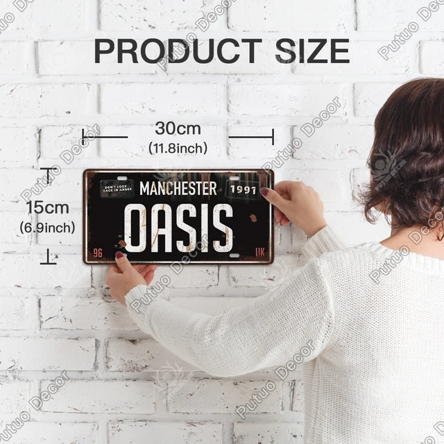 Putuo 장식 유명한 밴드 빈티지 금속 기호 주석 기호 번호판 금속 플라크 장식 바 펍 남자 동굴 클럽 벽 장식