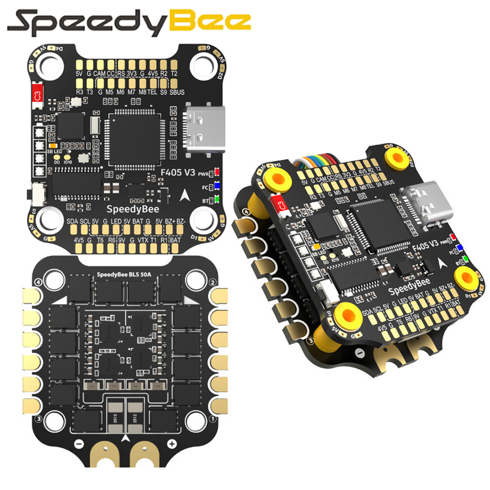 Speedybee F405 V3 50A 30*30 FC&ESC Stack BLS 50A 4-in-1 50A*4 ESC & F405 V3 Betaflight/ INAV Flight Control For RC FPV Drone