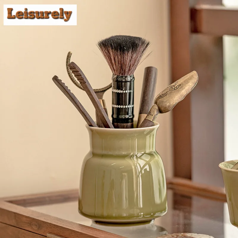 Yaozhou Kiln Celadon Tea Six Gentlemen Boutique Tea Dust Green Tea Tool Set Household Teaware Utensils Chinese Tea Set Ornaments