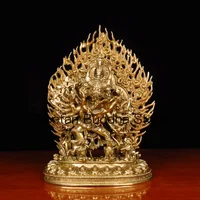 Home Gift Chinese Style Crafts Decoration Pure Copper Yamantaka Buddha Statue Home Serving 1
