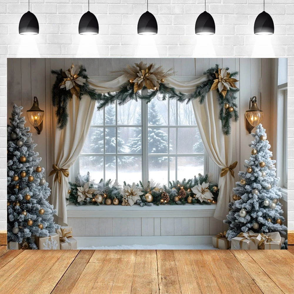 CHAIYA 10x10FT Christmas Backdrops Christmas Fireplace...
