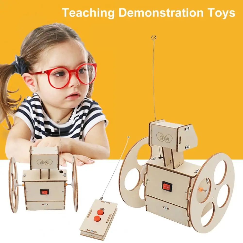 

Dropshipping！Teaching Demonstration Toys Electric Handmade DIY Wood Remote Control Balancing Robot Kid Physical Toys Kids Toys