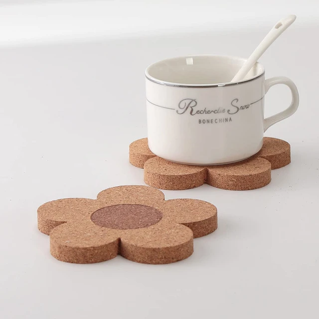 200Pcs Cork Coasters Drinks Reusable Coaster Natural Cork 4 inch Flower  Shape Wood Coasters Cork Coasters For Desk Glass Table - AliExpress