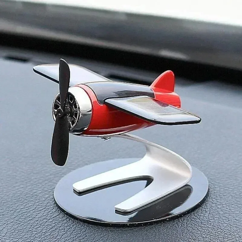 Solar Airplane Creative Car Decoration Car Interior Accessories Desktop Ornament Gift For Woman Man Car Toy Enthusiast New